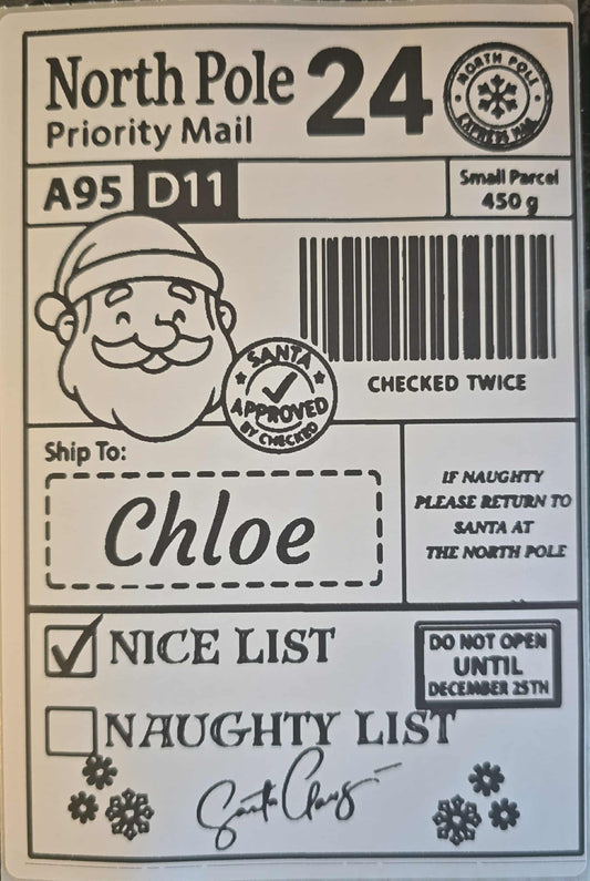 Personalised Nice List Label From Santa