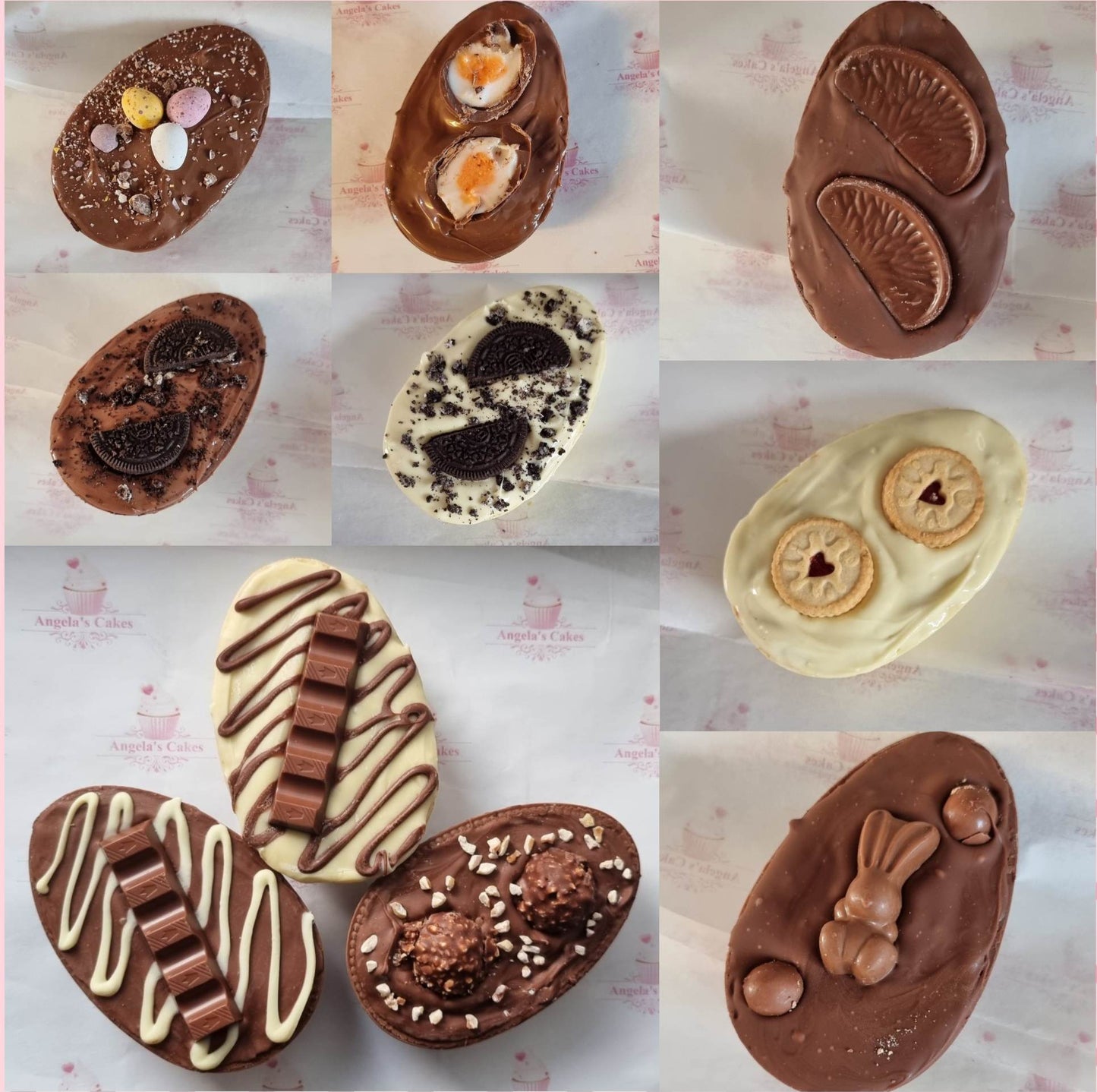 Filled Half Easter Eggs - Brownie / Blondie - various toppings